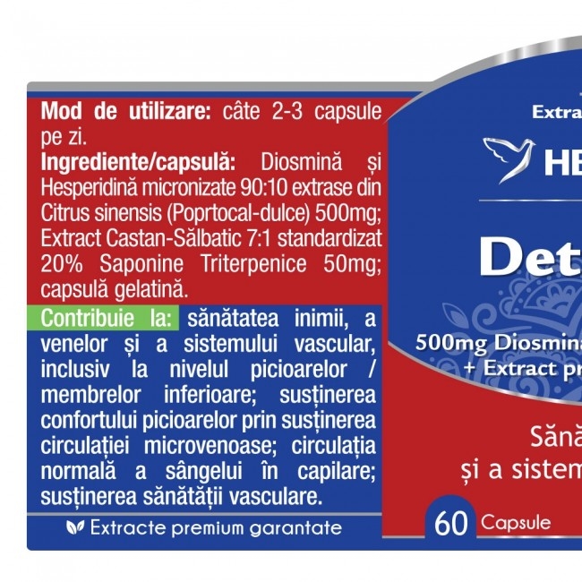 DetraVenos Akut supliment natural pentru varice, 30 capsule - HERBAGETICA