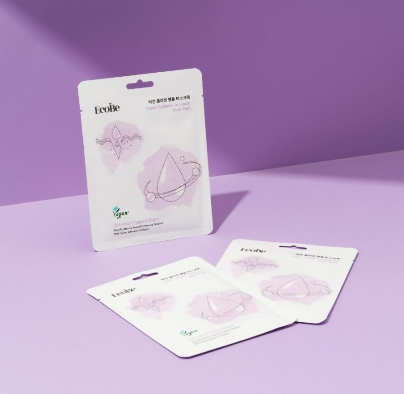 EcoBe Masca Coreeana cu Colagen Vegan - Fermitate si Elasticitate, Efect Anti-Imbatranire, Piele Catifelata si Tanara