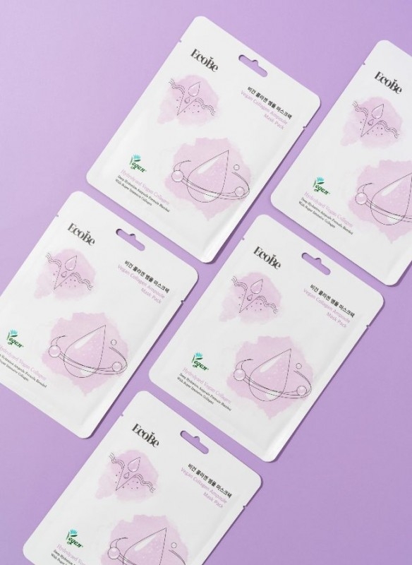 EcoBe Masca Coreeana cu Colagen Vegan - Fermitate si Elasticitate, Efect Anti-Imbatranire, Piele Catifelata si Tanara