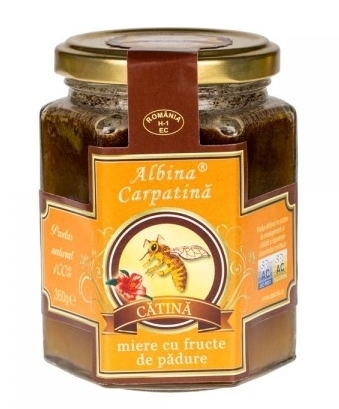 Energizant miere cu pulbere de catina, 360g - Albina Carpatina