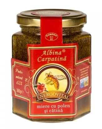 Energovital miere cu polen si catina, 360g - Albina Carpatina