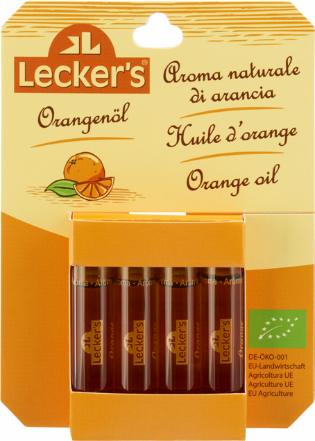 Esenta de portocale bio pentru prajituri, 4 x 2ml - Lecker's