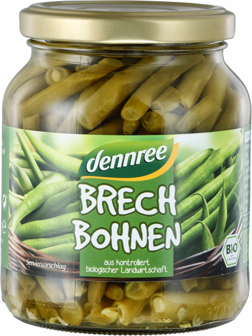 Fasole verde fina BIO, borcan 340g - Dennree