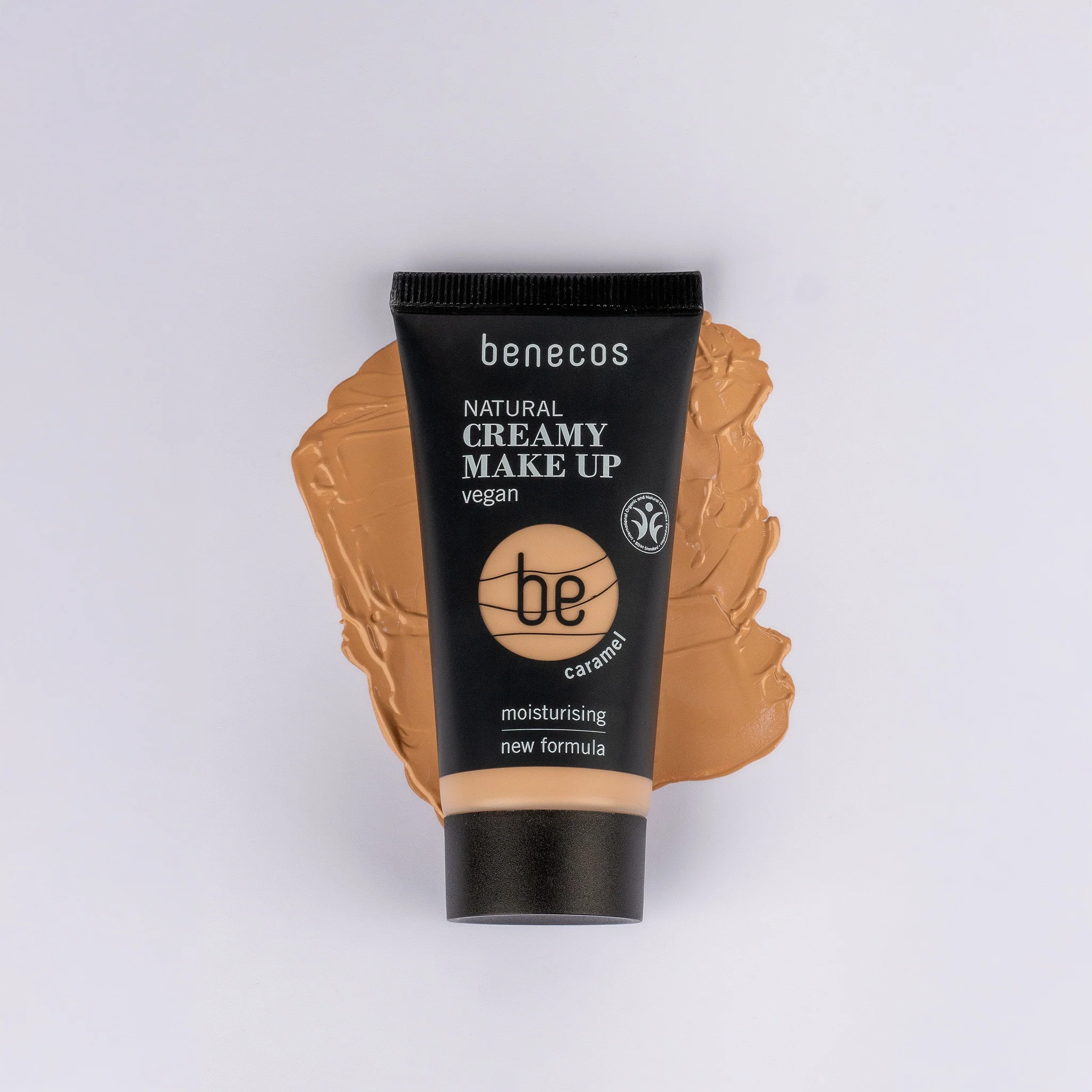 Fond de ten cremos bio Caramel, nuanta inchisa cu subton cald, ideala pentru tenurile medii spre inchise - Benecos
