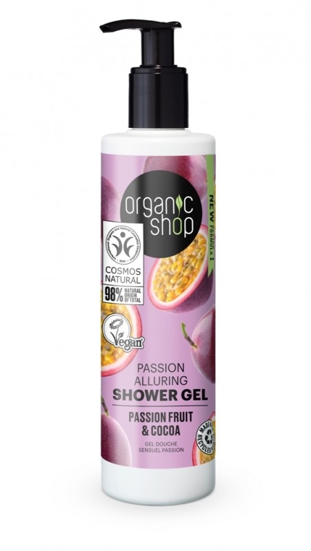 Gel de dus bio cu fructul pasiunii si cacao, Passion fruit Cocoa - Organic Shop