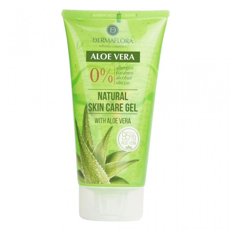 Gel pur de aloe vera, calmant, hidratant, piele sensibila, iritata, arsuri solare, 150ml - Dermaflora