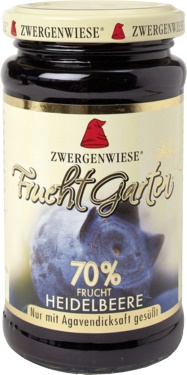 Gem bio de afine cu nectar de agave, fara zahar, 225g - Zwergenwiese