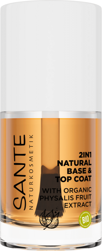 Lac natural de unghii 2in1, baza si top coat, 10ml - Sante Naturkosmetik