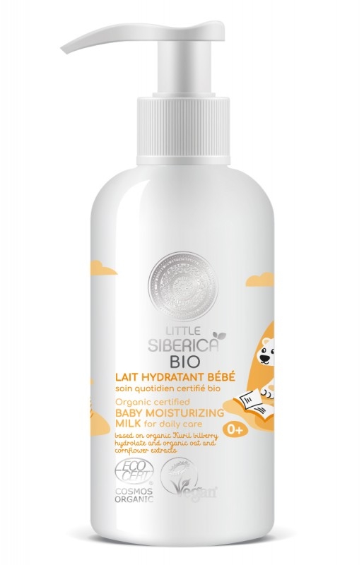 Lapte de corp bio pentru bebelusi cu ovaz si albastrele, 250 ml - Little Siberica