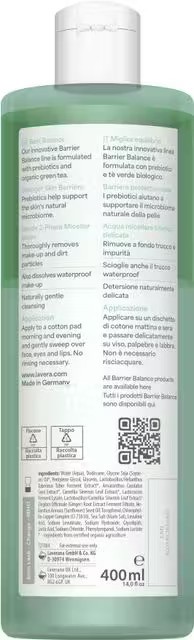 Lotiune Micelara Barrier Balance Curatare Blanda cu Prebiotice, fara Parfum si Alcool, 400ml - LAVERA
