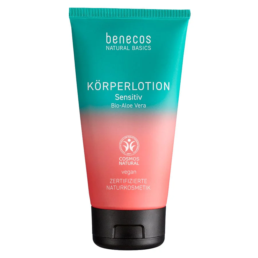 Loțiune de Corp Sensitiv pentru Piele Sensibila cu Aloe Vera Bio, 150ml - benecos Natural Basics