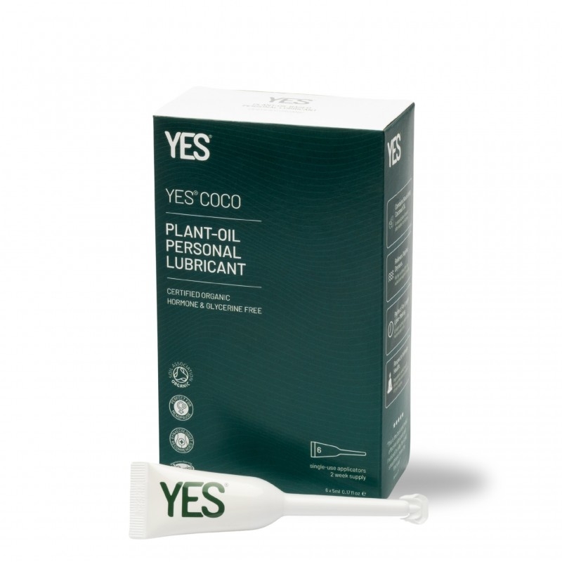 Lubrifiant organic pe baza de ulei cu aplicator, fara hormoni si glicerina, perfect pentru menopauza, 6x5ml - YES COCO