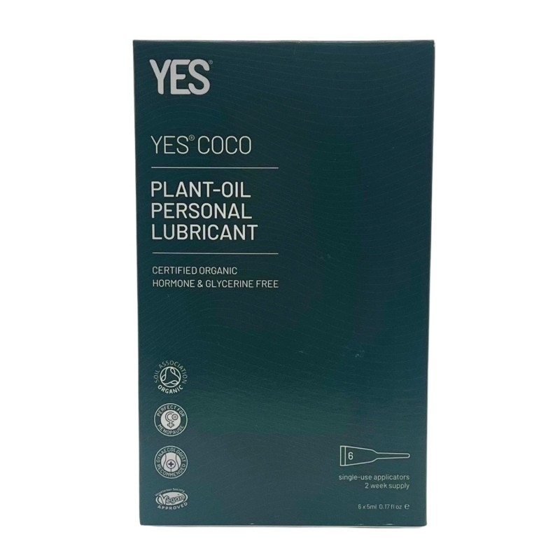 Lubrifiant organic pe baza de ulei cu aplicator, fara hormoni si glicerina, perfect pentru menopauza, 6x5ml - YES COCO