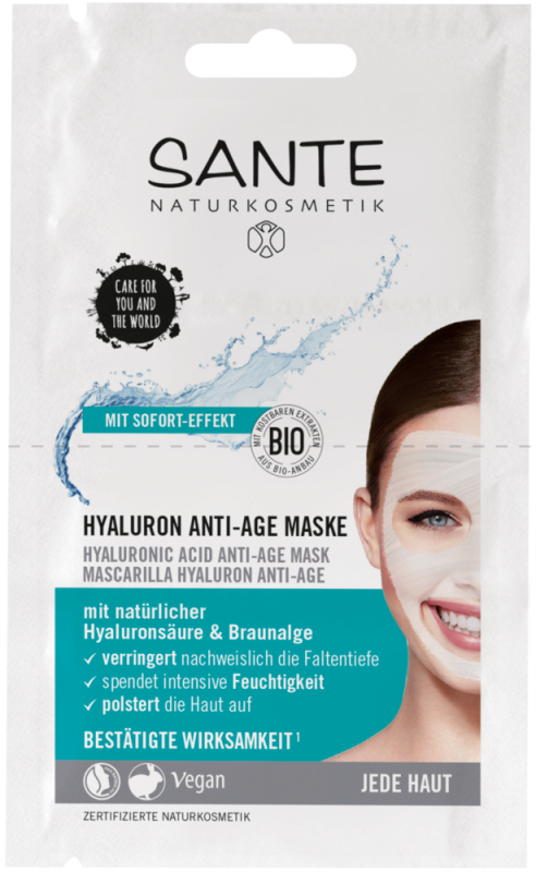 Masca antiage cu acid hialuronic si alge brune, 2x4ml - Sante Naturkosmetik