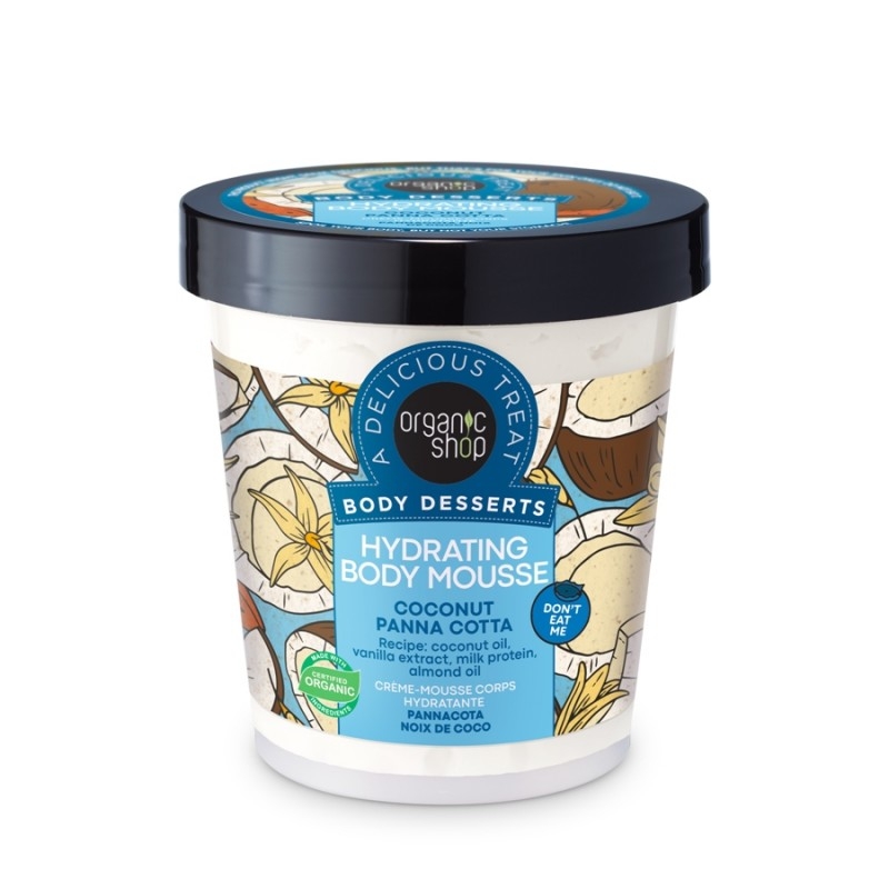 Mousse de corp delicios hidratant Coconut Panna Cotta, 450ml - Organic Shop Body Desserts