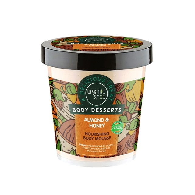 Mousse de corp delicios nutritiv Almond Honey, 450 ml - Organic Shop Body Desserts