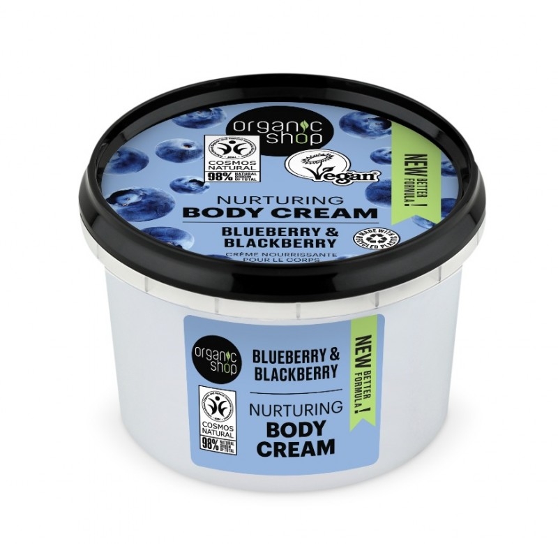 Crema de corp delicioasa Blueberry Blackberry, 250ml - Organic Shop