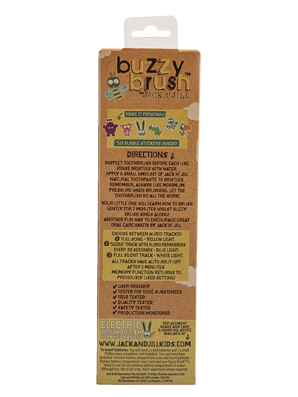 Periuta de dinti electrica muzicala pentru copii, Buzzy Brush - Jack n' Jill