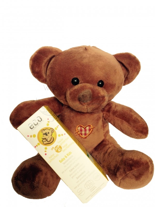 Crema de plaja bio bebe si copii FPS45+ CADOU Ursulet de plus - Eco Cosmetics