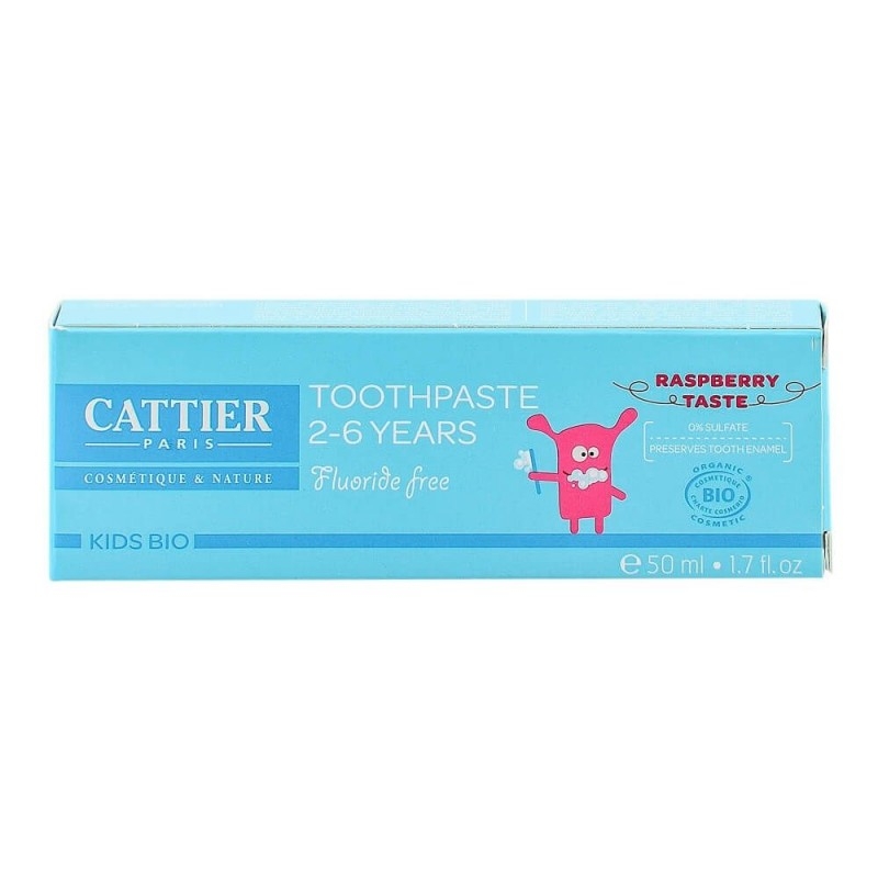 Pasta de dinti bio fara fluor, cu aroma de zmeura, copii 2-6 ani - CATTIER