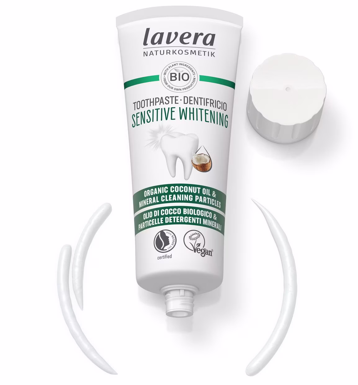 Pasta de dinti pentru albire dantura sensibila, cu cocos si minerale, 75ml - LAVERA