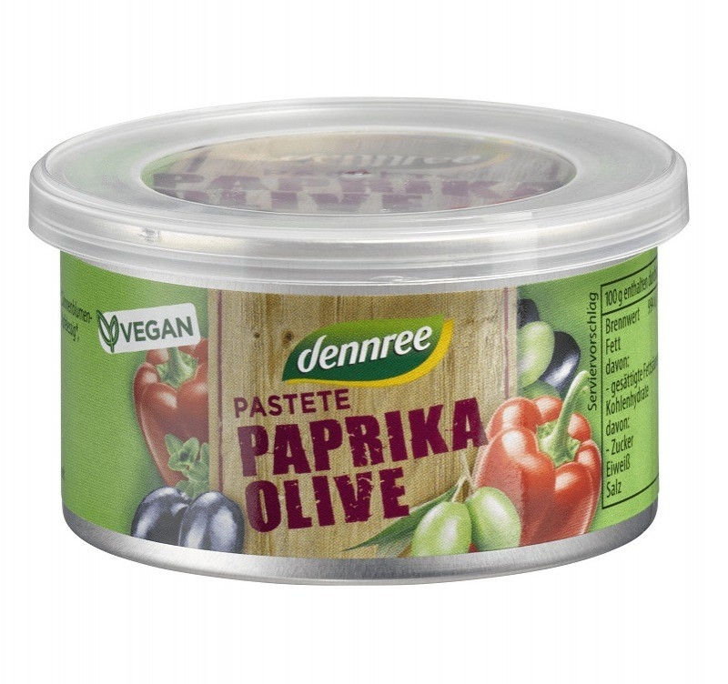 Pate vegetal bio paprika   masline, 125g - Dennree