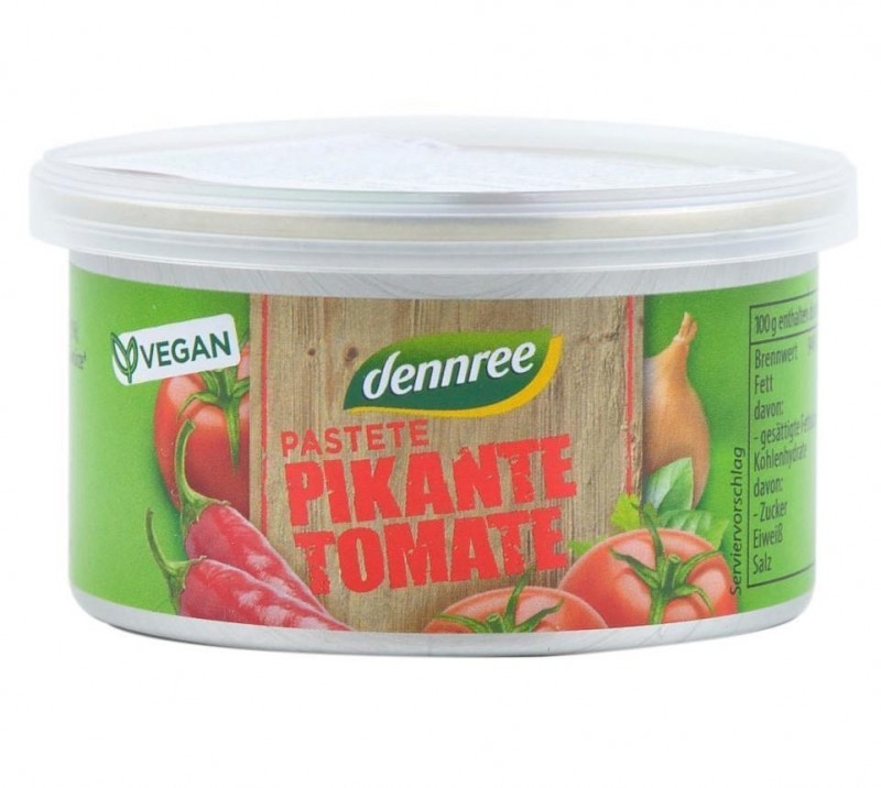 Pate vegetal bio picant cu tomate, 125g - Dennree
