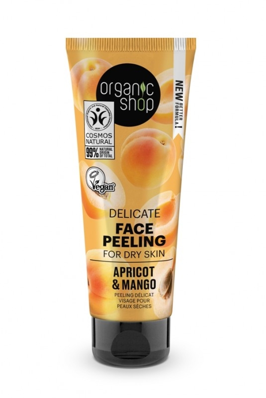 Peeling delicat pentru ten uscat Apricot & Mango, 75ml - Organic Shop