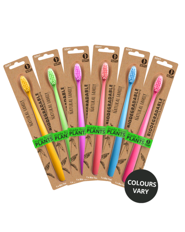 Periuta de dinti biodegradabila plastic free NEON, 1buc - Jack n' Jill
