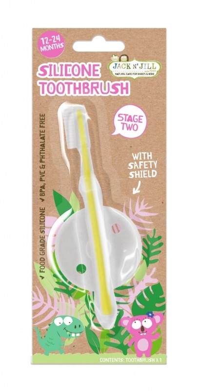Periuta de dinti din silicon cu protectie, pentru 1-2 ani - Jack n Jill