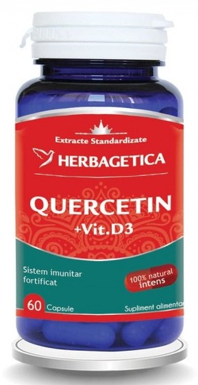 Quercetin cu Vitamina D3, 60 capsule - HERBAGETICA