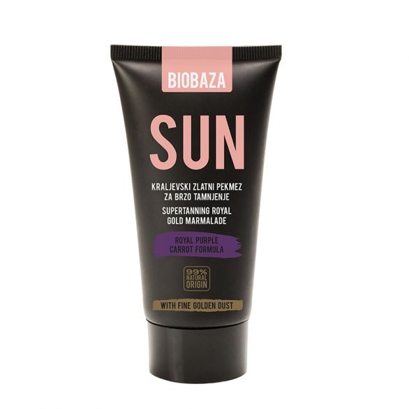 Royal gold marmelada de bronzat pentru fata si corp cu particule aurii, 30ml - BIOBAZA SUN