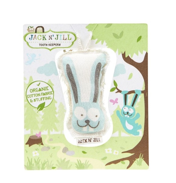 Saculet din bumbac organic pentru pastrarea dintilor de lapte, Bunny - Jack n' Jill