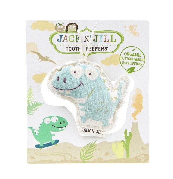 Saculet din bumbac organic pentru pastrarea dintilor de lapte, Dino - Jack n' Jill