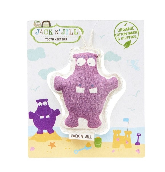 Saculet din bumbac organic pentru pastrarea dintilor de lapte, Hippo - Jack n' Jill