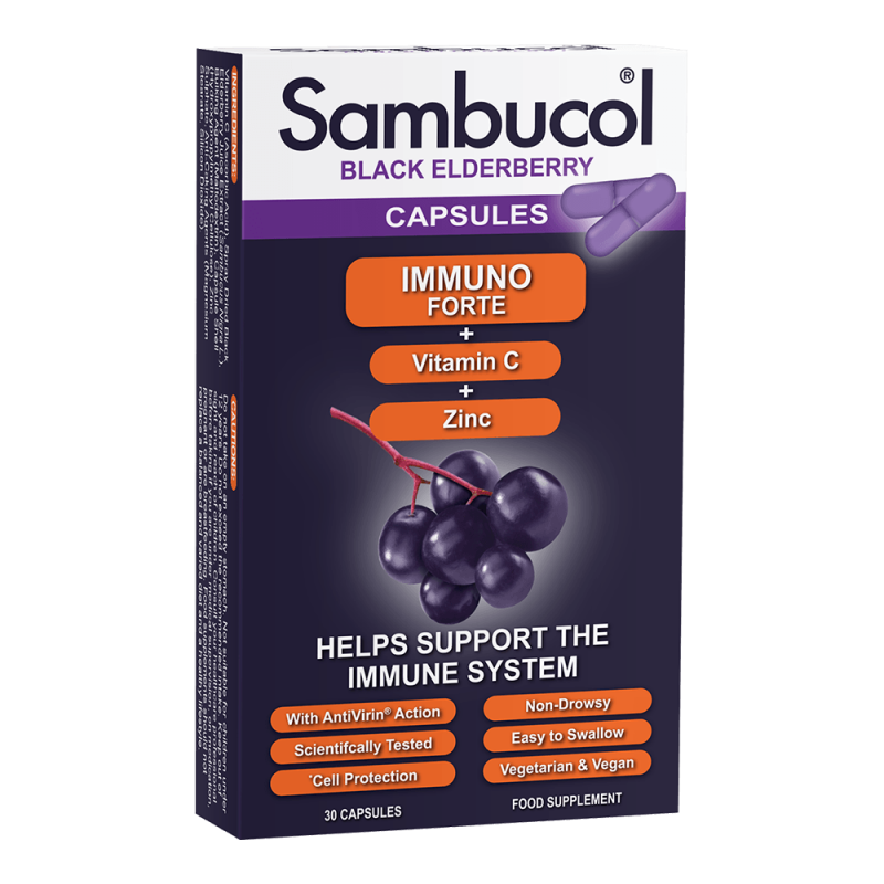 Sambucol Immuno Forte cu Vitamina C + Zinc, 30 capsule