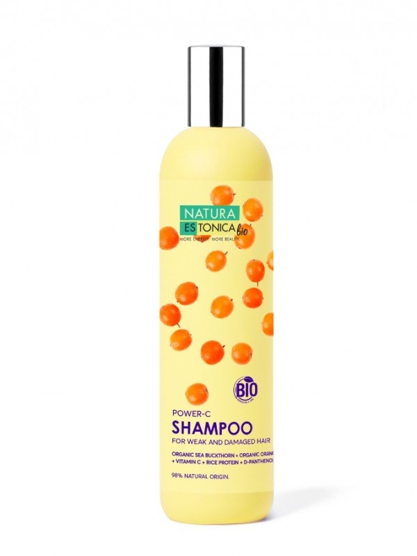 Sampon Power C cu vitamina C, ulei de catina si portocale, 400ml - Natura Estonica