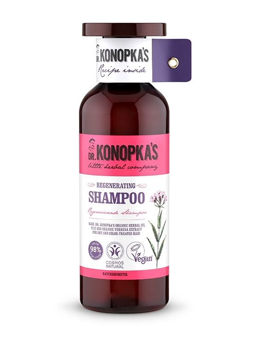 Sampon bio regenerant pentru par uscat si vopsit, 500 ml - Dr. Konopka