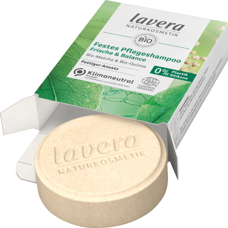 DELISTAT Sampon solid par gras Freshness Balance, cu matcha si quinoa - LAVERA