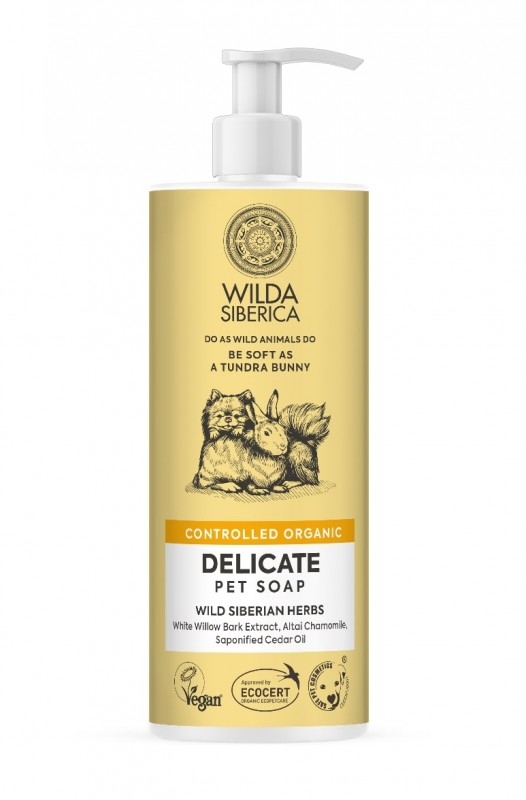Sapun bio delicat pentru caini si pisici, piele sensibila, 400ml - Wilda Siberica
