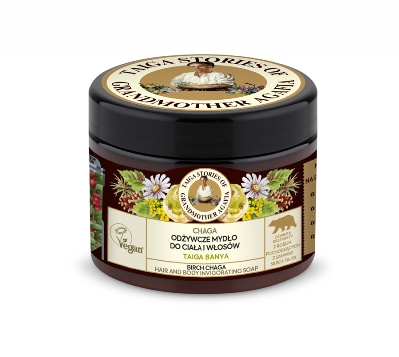 Sapun cremos revigorant pentru par si corp Birch Chaga, 300ml - Taiga Stories
