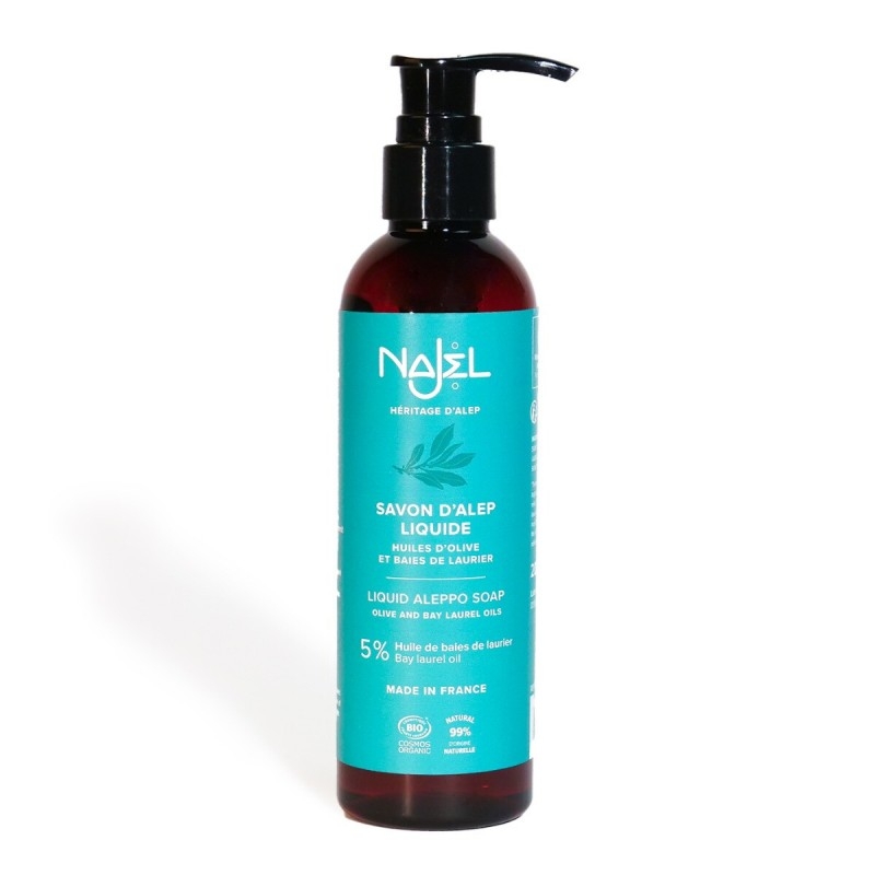 Sapun de Alep lichid BIO cu 5% ulei de dafin, 200 ml - NAJEL
