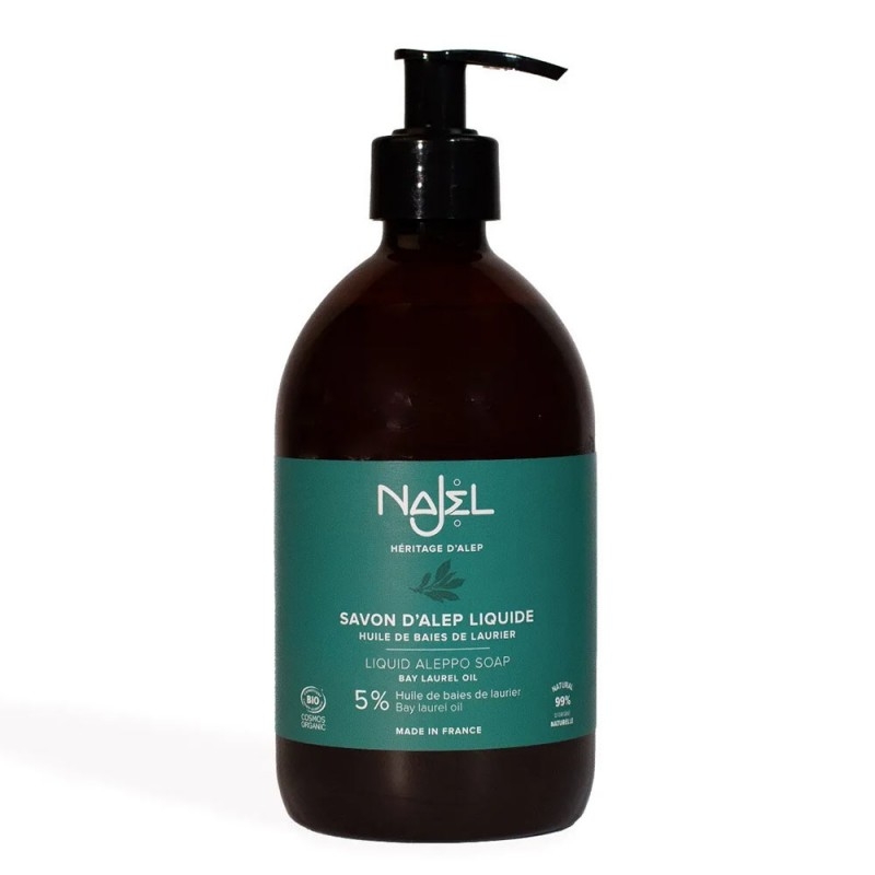 Sapun de Alep lichid BIO cu 5% ulei de dafin, 500 ml - NAJEL