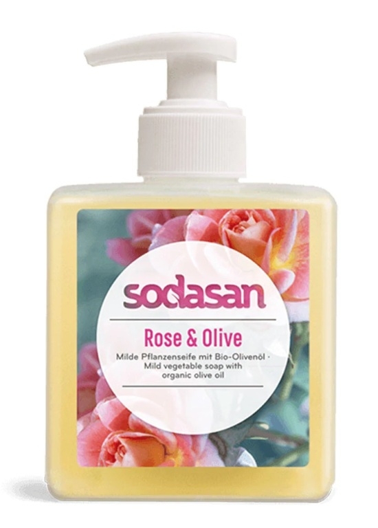 Sapun lichid-gel de dus Trandafir si ulei de masline, 300 ml - Sodasan