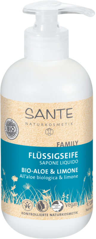 Sapun lichid bio cu aloe si lamaie, 200 ml - SANTE NATURKOSMETIK
