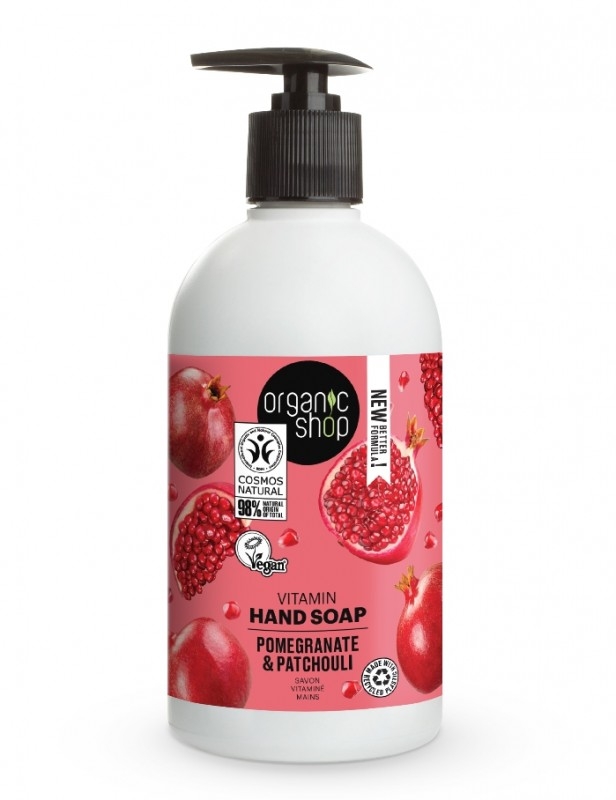 Sapun lichid vitaminizant cu rodie si patchouli Pomegranate Patchouli, 500ml - Organic Shop