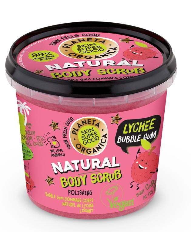 Scrub de corp delicios Lychee Bubble Gum, 360ml - Skin Supergood