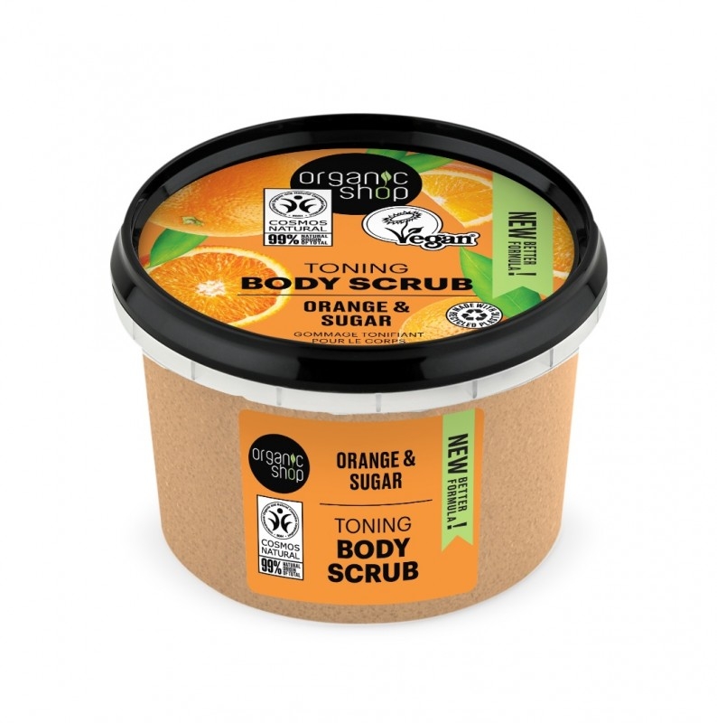 Scrub de corp delicios cu zahar si portocala, 250ml - Organic Shop