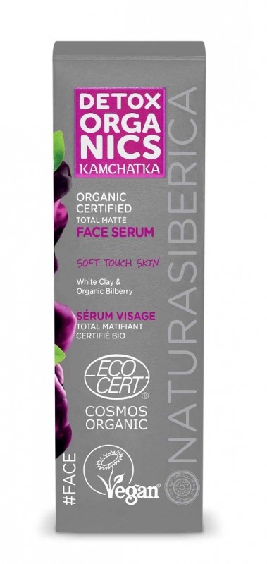DELISTAT Ser organic matifiant pentru ten cu argila si extract de afin, 30ml - DETOX ORGANICS KAMCHATKA