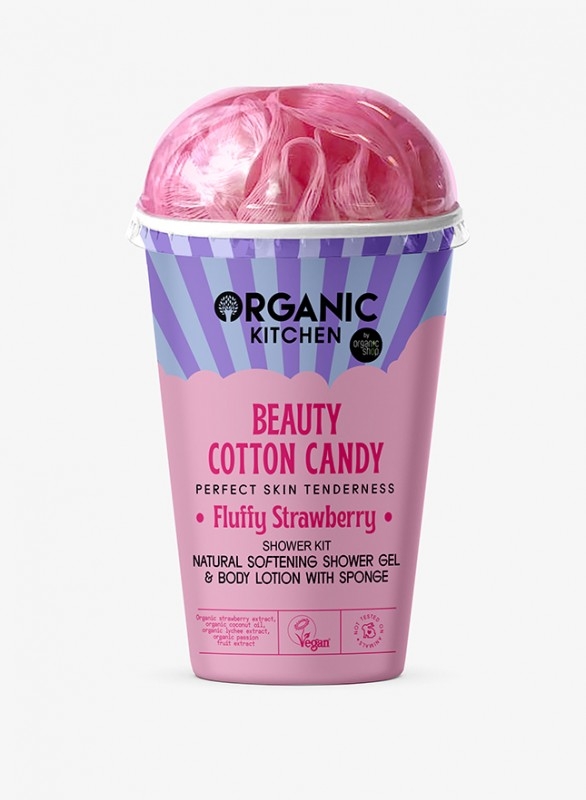 Set Cadou Fluffy Strawberry Shower Kit - Organic Kitchen